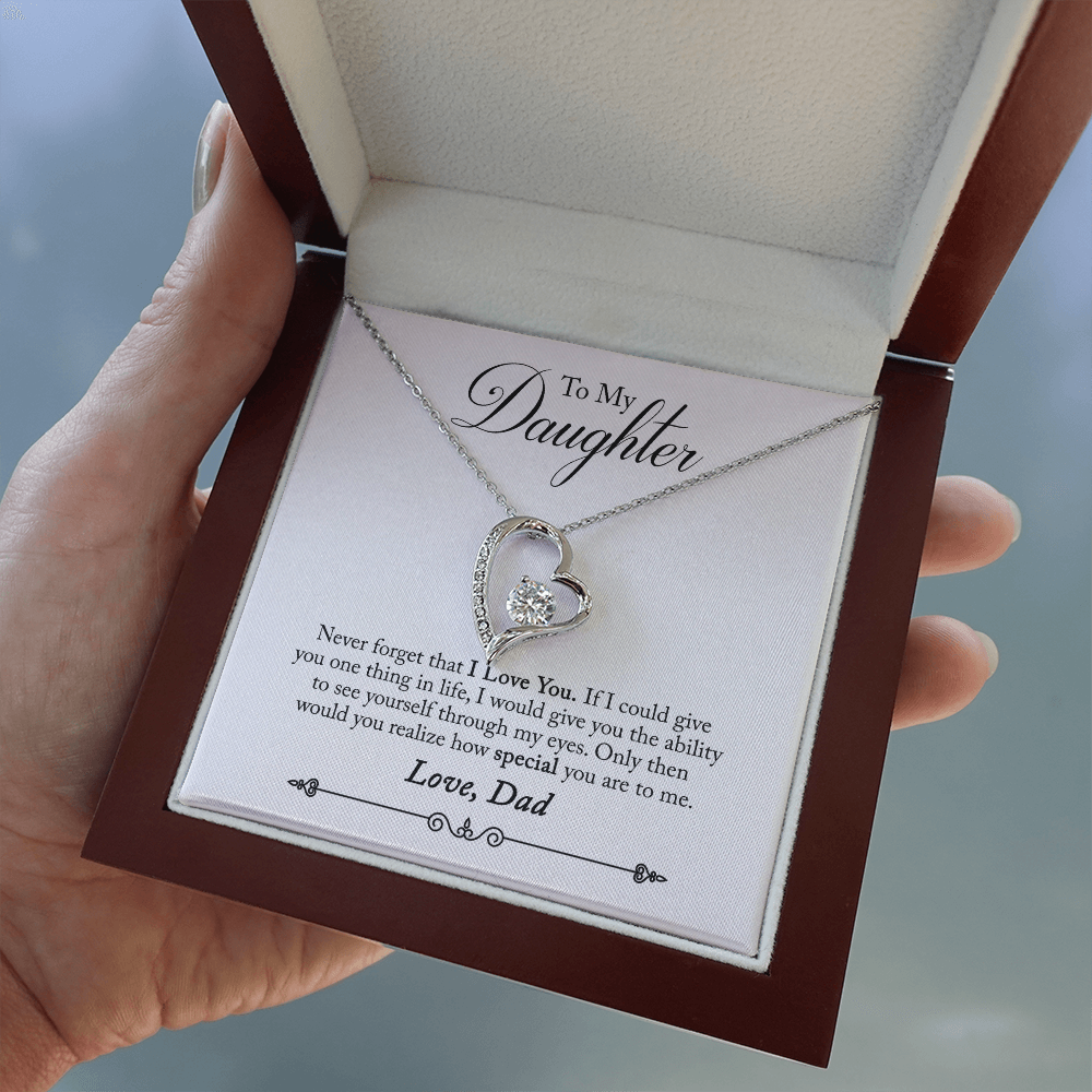 Daughter - How Special You Are - Birthday, Gift from Dad, Forever Love Necklace for Women, Females