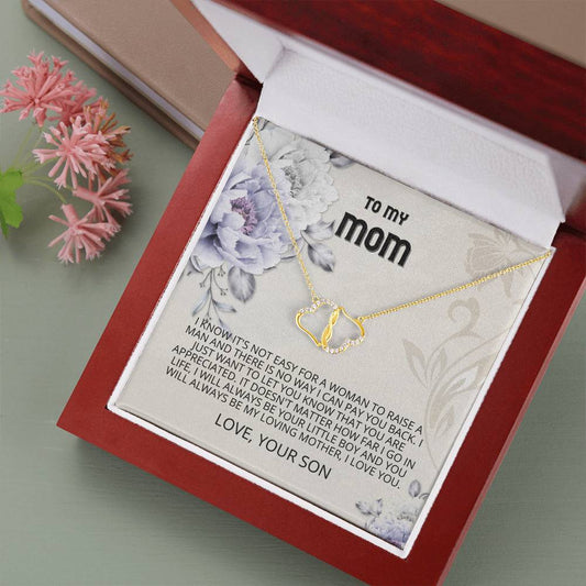 Mom - You Are Appreciated Everlasting Love Necklace, Mothers Day Card, Mother's Day Gift, Gift for Her, To My Mom, Son, Mom Jewelry, Son Gift to Mom, Gift for Mom from Son