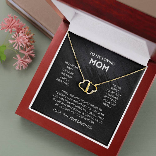 Mom - You're The World Everlasting Love Necklace, Mom Gift, Birthday Gift, Gift From Daughter, Mother's Day Gift, Mother Daughter Gift, Gift Ideas, Stepmom, Personalized Gifts