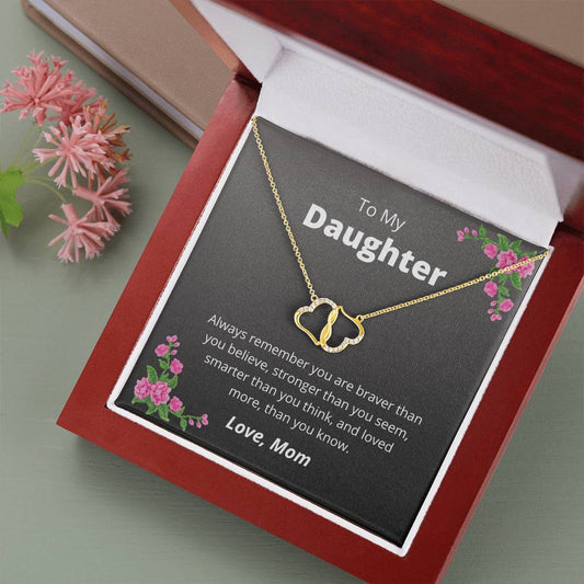 To My Beautiful Daughter - Everlasting Love Necklace With Card From Mom, Daughter Gift, Sentimental Gift, Keepsake Gift, Birthday, Bonus Daughter
