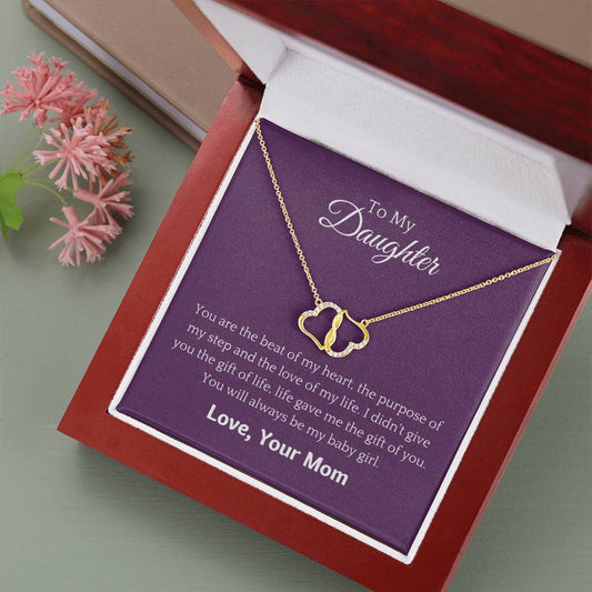 To My Daughter - Everlasting Love Necklace With Card From Mom, Daughter Gift, Sentimental Christmas Gift, Keepsake Gift, Birthday