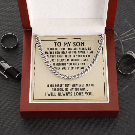 Cuban Link Chain Gifts For Son, Xmas Christmas Birthday Gift, Son Graduation Gift, Mom To Son Gift, Son Gift From Mom Dad