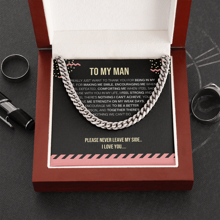 My Man -Thank You - Cuban Link Chain