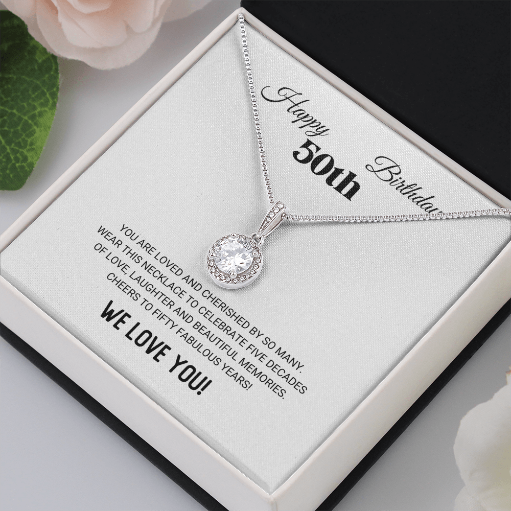50th Birthday - Five Decades of Love - Eternal Hope Necklace, for Women, Female Gift