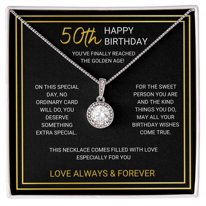 50th Birthday - Golden Age - Eternal Hope Necklace, for Women, Female Gift