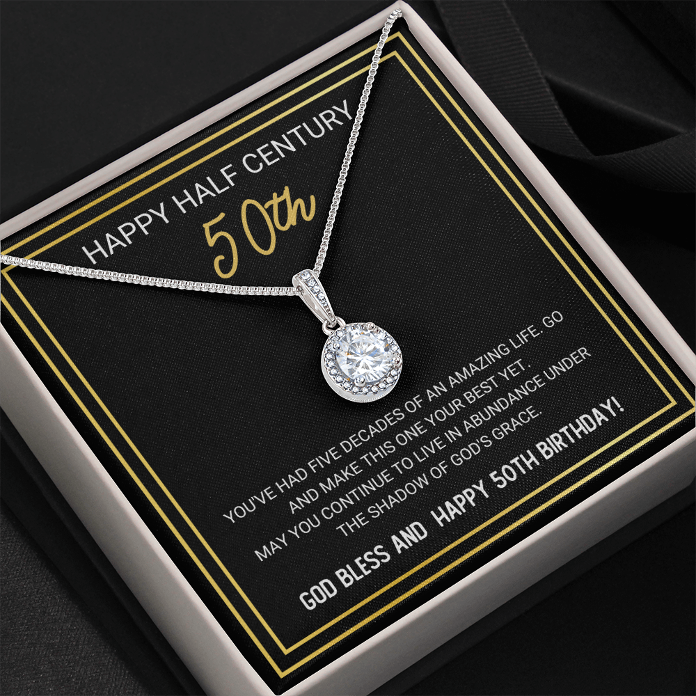 50th Birthday - Happy Half Century - Eternal Hope Necklace, for Women, Female Gift