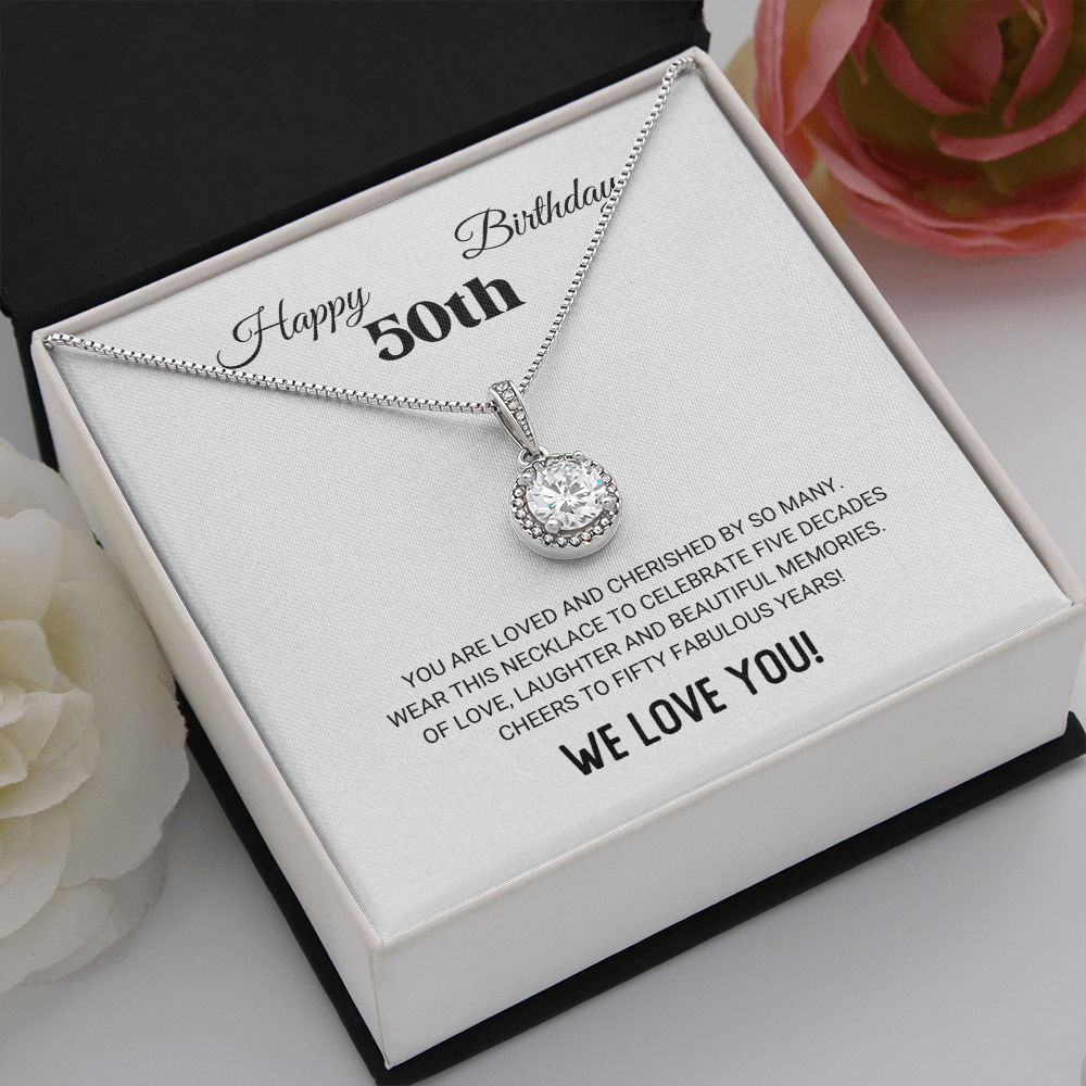 50th Birthday - Five Decades of Love - Eternal Hope Necklace, for Women, Female Gift