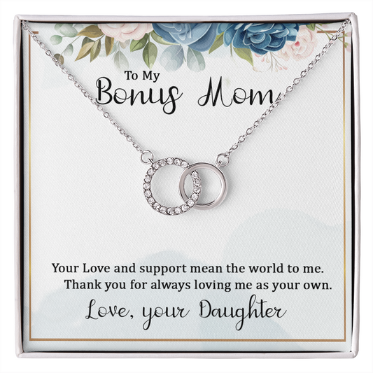 Bonus Mom - Thank You - Step Mom, Mother's Day, Christmas, Perfect Pair Necklace for Women, Female Gift