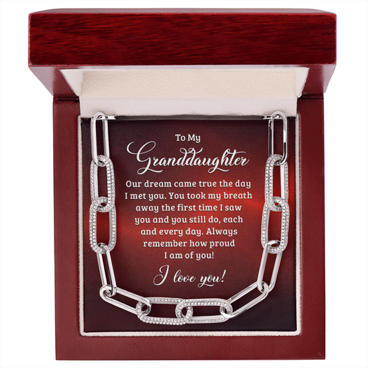 Granddaughter - Always Remember - Grandchild Birthday, Forever Linked Necklace for Teen Girls, Female Gift