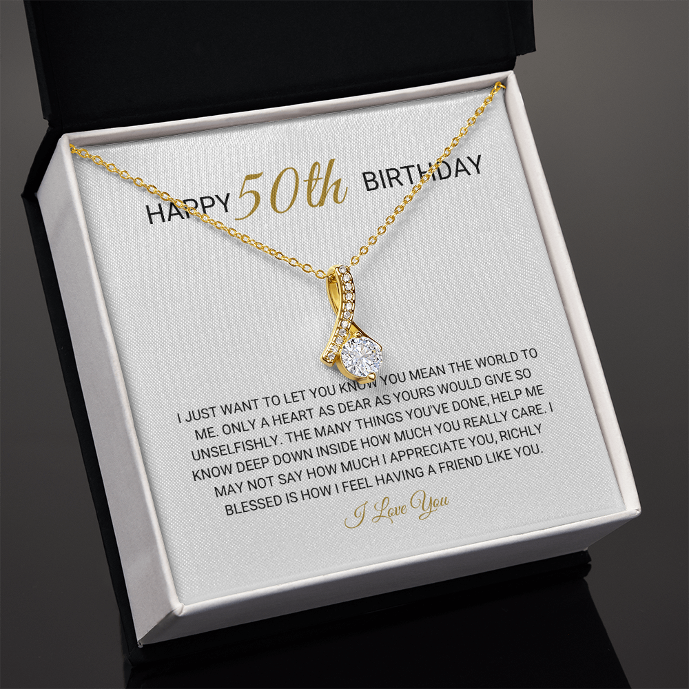 50th Birthday - A Friend like You - Alluring Beauty Necklace, for Women, Female Gift