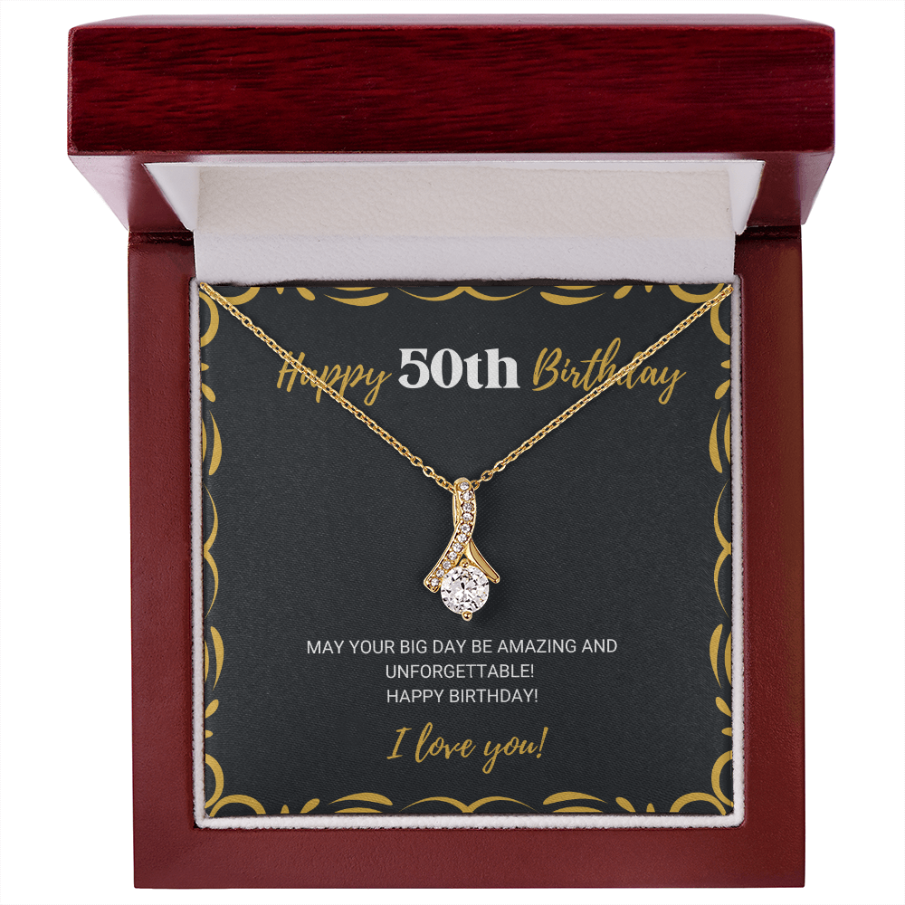 Happy 50th Birthday - Alluring Beauty Necklace, for Women, Female Gift