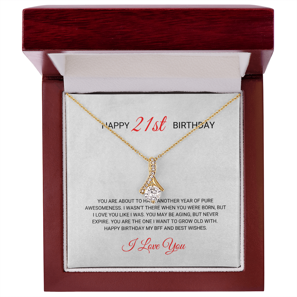 21st Birthday - You Are the One - BFF, Friendship, Alluring Beauty Necklace Gift, for Women, Females