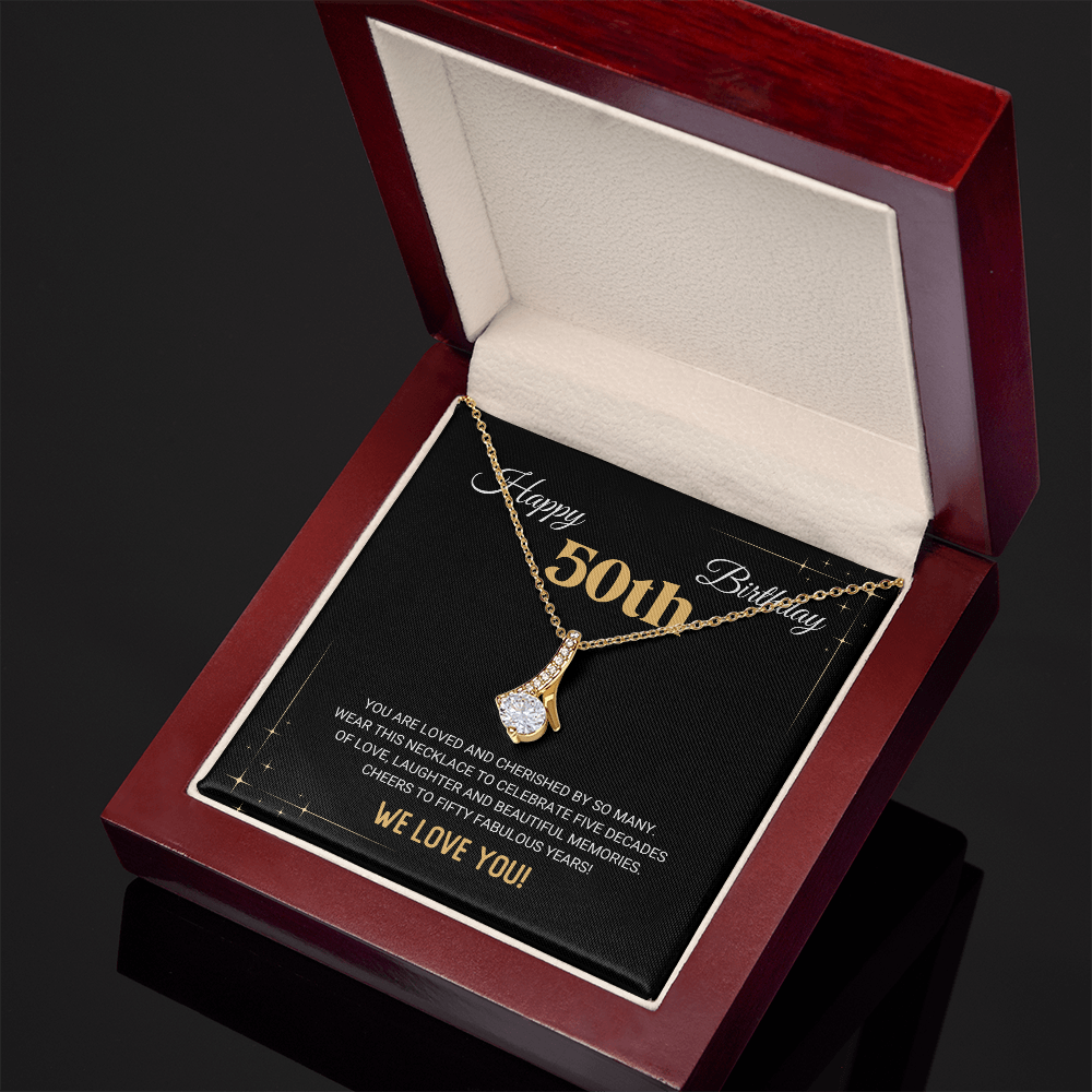50th Birthday - Five Decades of Love - Alluring Beauty Necklace, for Women, Female Gift