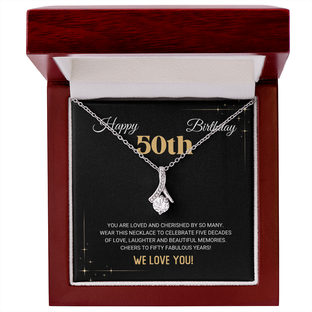 50th Birthday - Five Decades of Love - Alluring Beauty Necklace, for Women, Female Gift