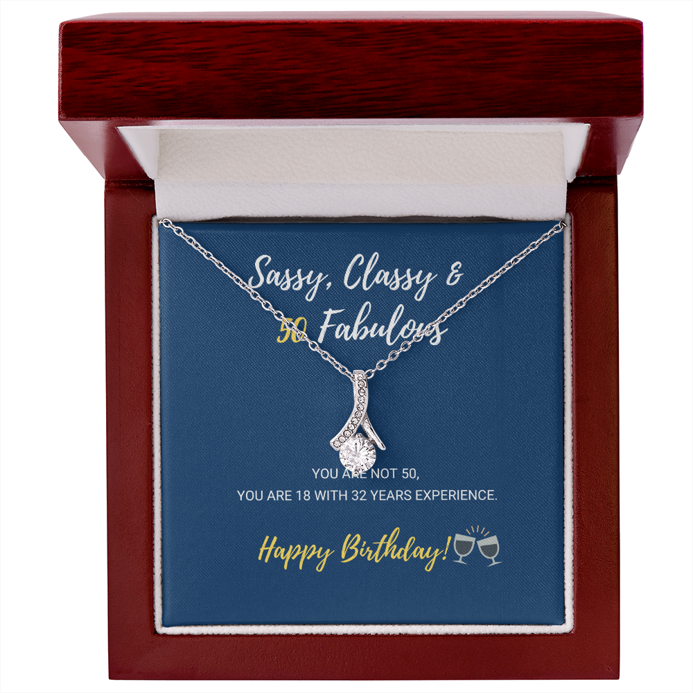 50th Birthday - Sassy, Classy & Fabulous - Alluring Beauty Necklace, for Women, Female Gift