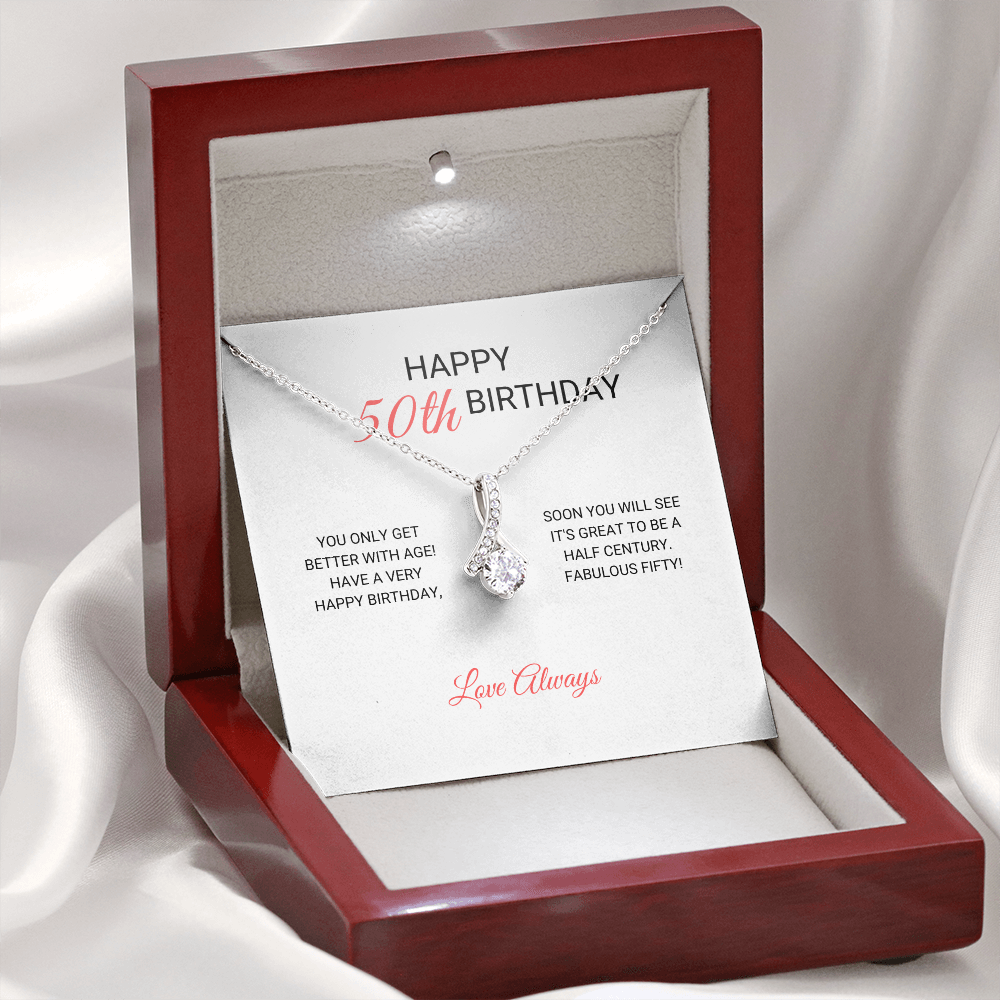 50th Birthday - Fabulous Fifty - Alluring Beauty Necklace, for Women, Female Gift