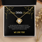 50th Birthday - Five Decades of Love - Love Knot Necklace, for Women, Female Gift