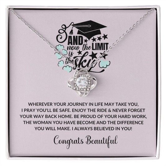 Graduate - Wherever You Are - Love Knot Necklace - College Graduate, New Grad Jewelry, Graduation, Gift, Card, Gift for her, 2021, Congratulations Grad, Senior