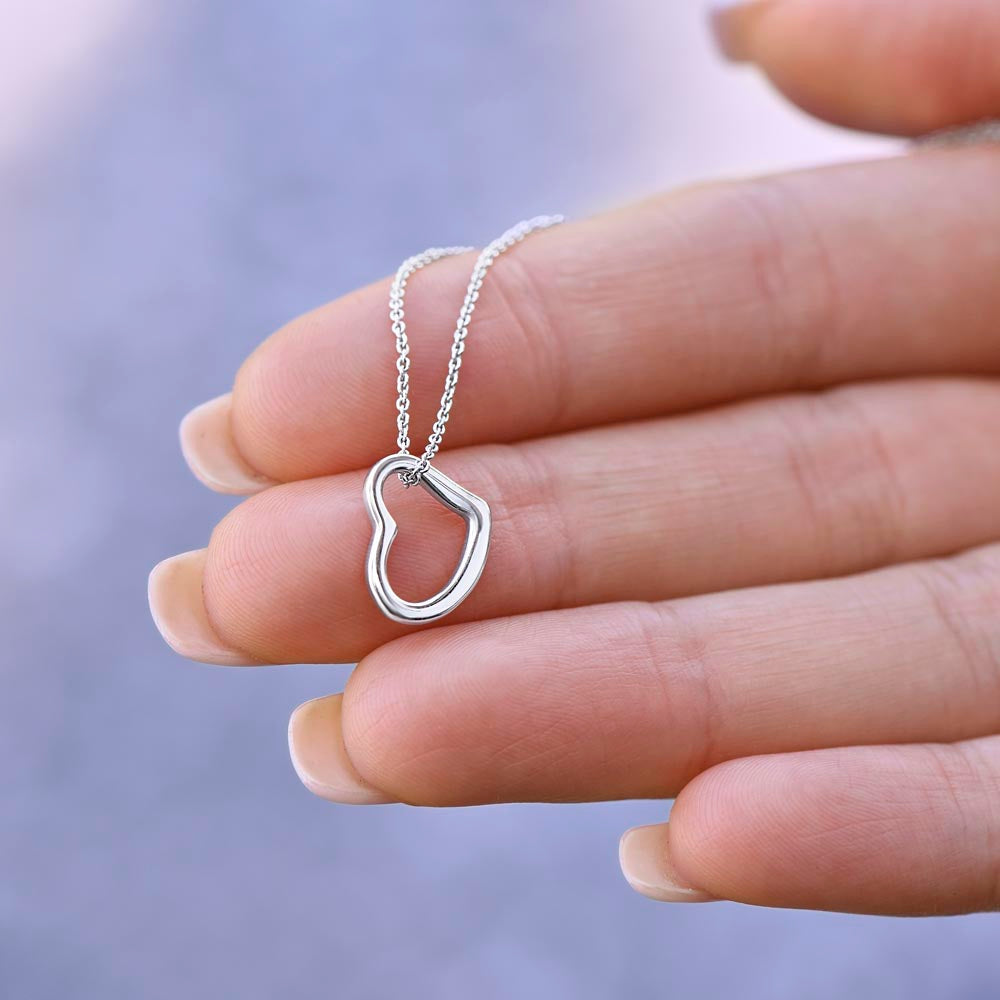 Girlfriend - Love of My Life - Birthday, Anniversary, Delicate Heart Necklace for Women, Female Gift