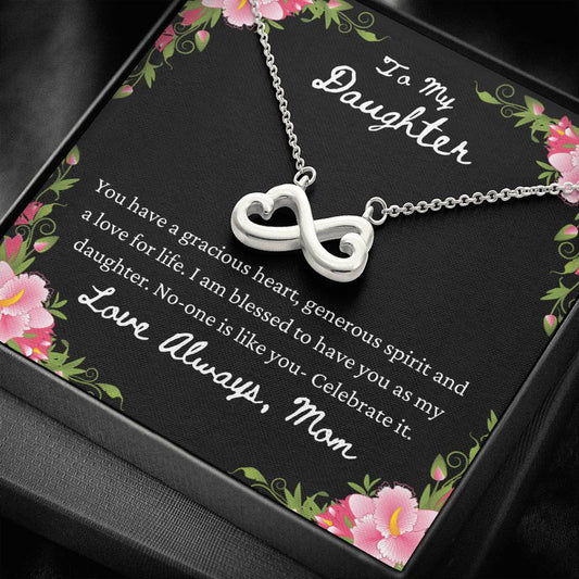 To My Daughter - Gracious Heart - Infinity Heart Necklace