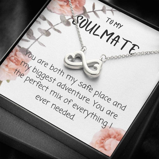 To My Soulmate - You Are Both My Safe - Infinity Heart Necklace