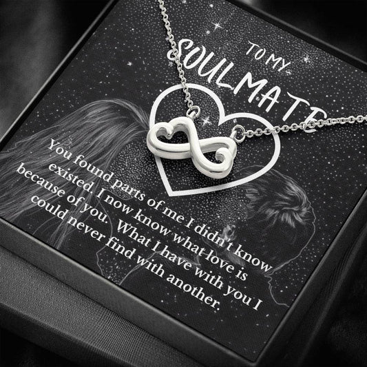 To My Soulmate - You Found Parts Of Me - Infinity Heart Necklace