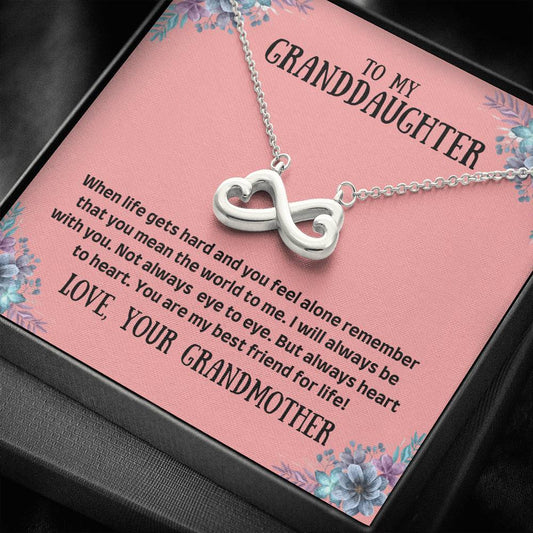 To My Granddaughter - You Mean The World - Infinity Heart Necklace
