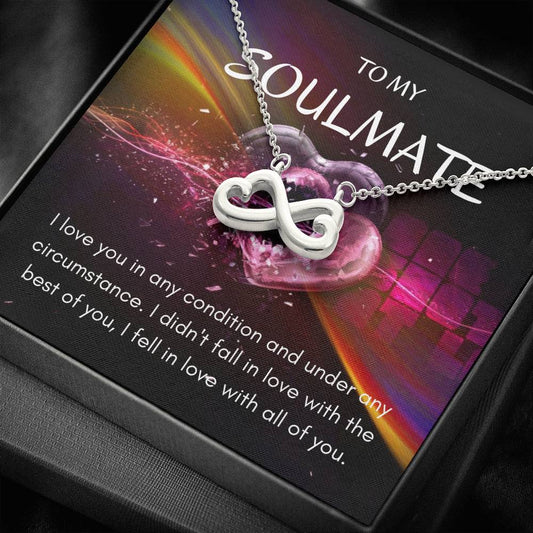 To My Soulmate - I Love You - Infinity Heart Necklace