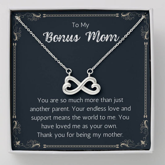 Bonus Mom - My Mother - Infinity Heart Necklace - for step mom, gift for bonus mom, bonus mom jewelry, mothers day, mother in law, parents wedding, foster mom gift