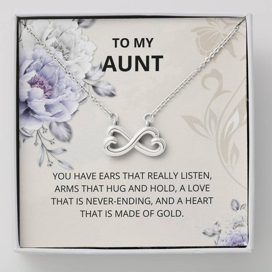 Aunt - Love That Is Never Ending Infinity Heart Necklace - Gift For Aunt, Aunt Gift, Aunt, Auntie, Card For Aunt, Auntie Gift, Aunt And Niece Gift, Aunt Birthday, Best Aunt Gift