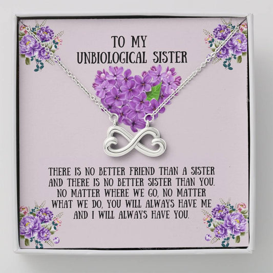 Soul Sister  Infinity Heart Necklace - Unbiological Sister, Soul Sister, Best Friend Gift, Bonus Sister, Bestie Friend Jewelry