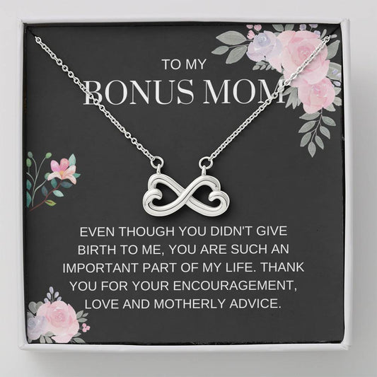 Bonus Mom - My Life - Infinity Heart Necklace - for step mom, gift for bonus mom, bonus mom jewelry, mothers day, mother in law, parents wedding, step parent gift