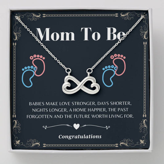 Mom To Be - Babies Make Love Stronger- Infinity Heart Necklace - Expecting Mom Gift, Gift For New Mom, First Mothers Day, First Time Mom Gift, New Mom Gift