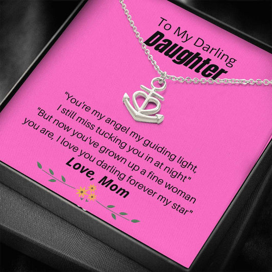 To My Darling Daughter - You're My Angel - Anchor Necklace