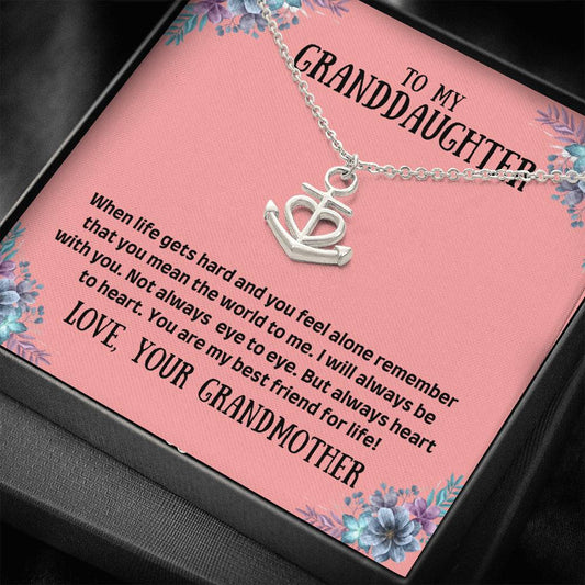 To My Granddaughter - You Mean The World - Anchor Necklace