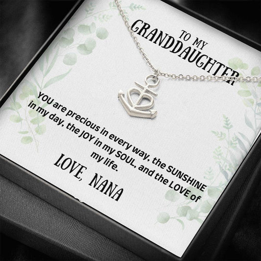 To My Granddaughter - You Are My Precious - Anchor Necklace