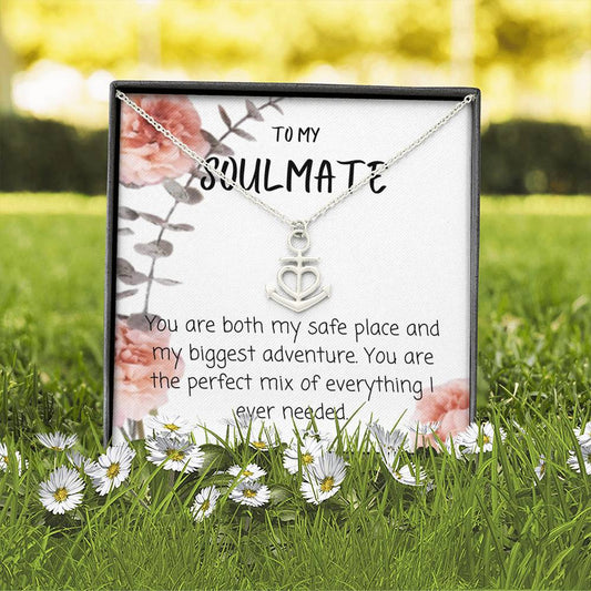 To My Soulmate - You Are Both My Safe - Anchor Necklace