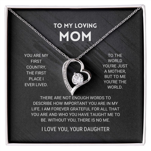 Mom - "The World" Forever Necklace Love From Daughter