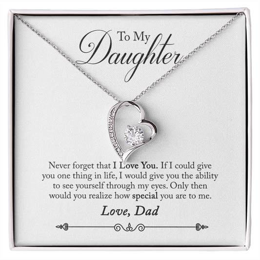 Daughter - How Special You Are - Birthday, Gift from Dad, Forever Love Necklace for Women, Females