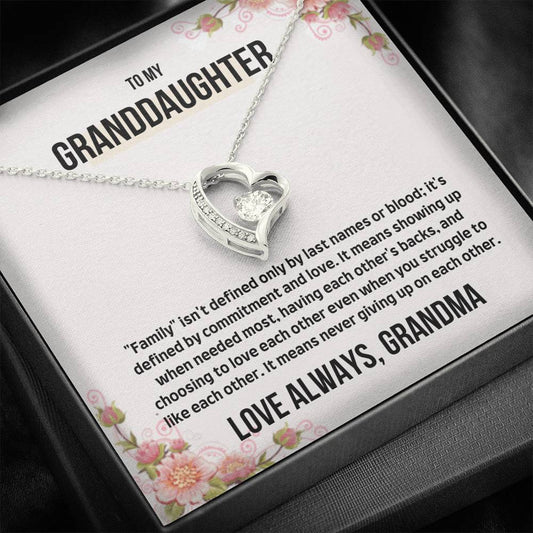 To My Granddaughter - Commitment and Love - Forever Love Necklace