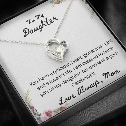 To My Daughter - Gracious Heart - Forever Love Necklace