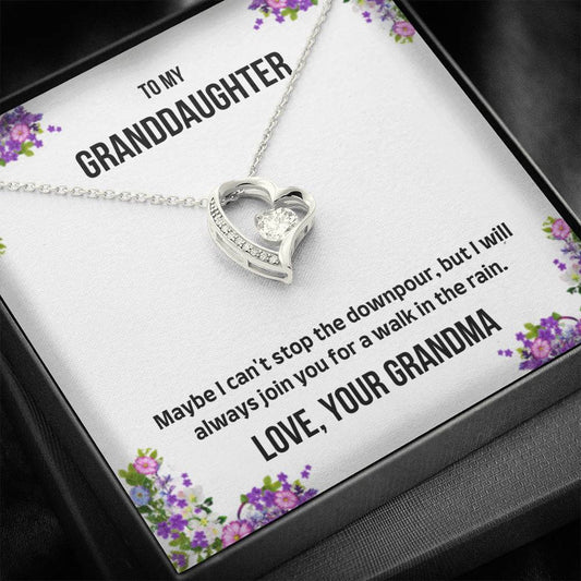 To My Granddaughter - Maybe I Can't Stop - Forever Love Necklace