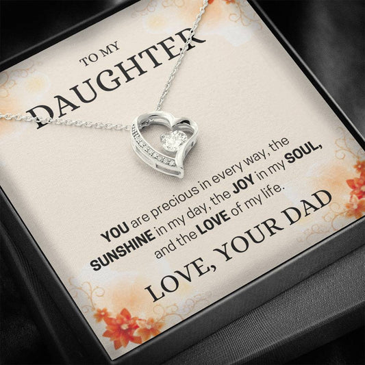 To My Daughter - You Are Precious - Forever Love Necklace