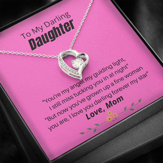 To My Darling Daughter - You're My Angel - Forever Love Necklace