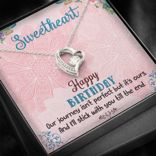 To My Sweetheart - Happy Birthday - Forever Love Necklace, Valentine Gift, Romantic Gift For Girlfriend, Gift For Wife, Fiancé Necklace