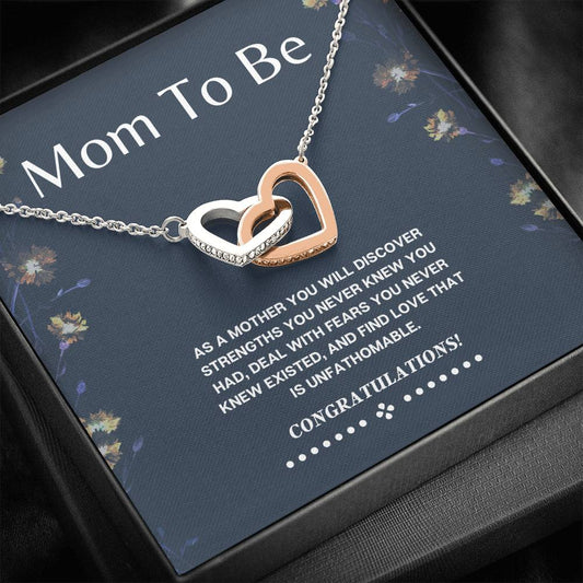 Mom to Be - You Will Discover - Interlocking Hearts Necklace - Expecting Mom Gift, Gift For New Mom, First Mothers Day, First Time Mom Gift, New Mom Gift, Baby Mother