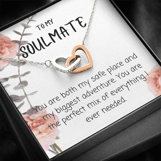To My Soulmate - You Are Both My Safe - Interlocking Heart Necklace