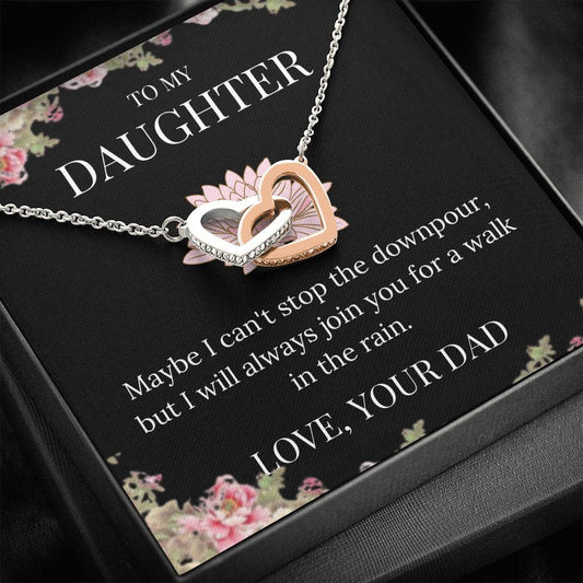 To My Daughter - Maybe I Can't - Interlocking Hearts Necklace