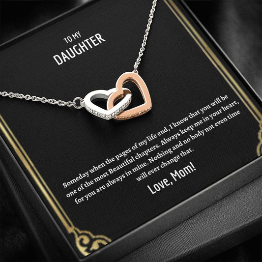 To My Daughter - The Most Beautiful Chapters - Interlocking Hearts Necklace
