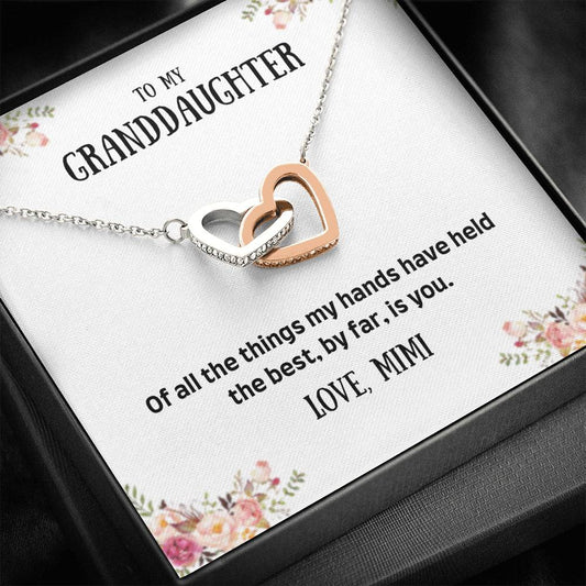 To My Granddaughter - Of All The Things - Interlocking Hearts Necklace
